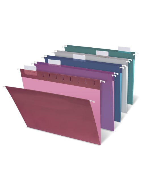 Office Depot Brand 2 Tone Hanging File Folders 15 Cut 8 12 X 11 Letter Size Assorted Colors Box Of 25 Folders Office Depot
