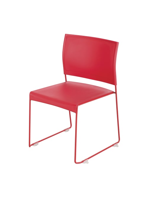 Safco Currant High Density Stacking Chairs Red Set Of 4 Office Depot
