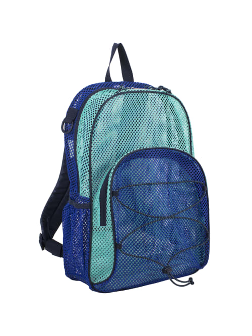 turquoise mesh backpack