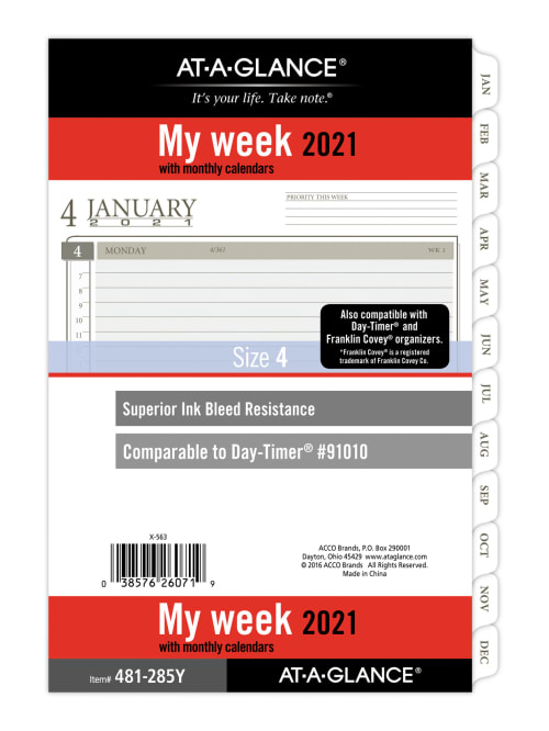 At A Glance Weeklymonthly Planner Refill Office Depot