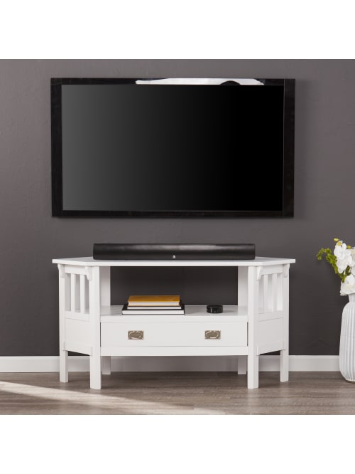 Southern Enterprises Carson Tv Stand White Office Depot