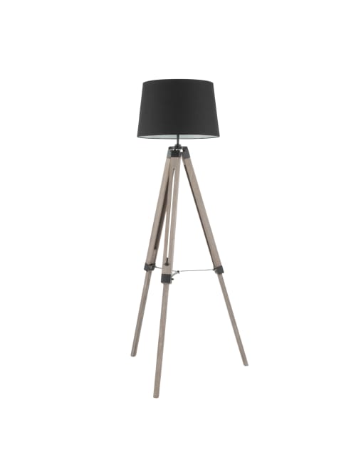 Lumisource Compass Mid Century Modern, Washed Wood Floor Lamp