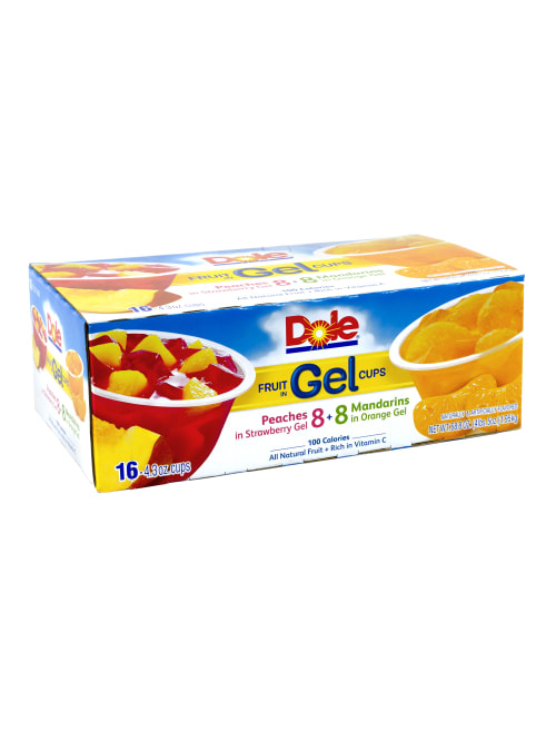 Dole Assorted Fruit In Gel Cups 4 3 Oz Box Of 16 Office Depot