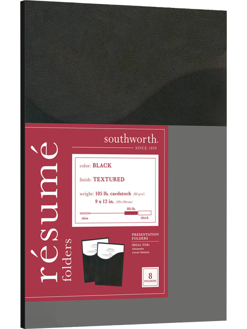 Southworth Presentation Folders 9 X 12 Black Office Depot