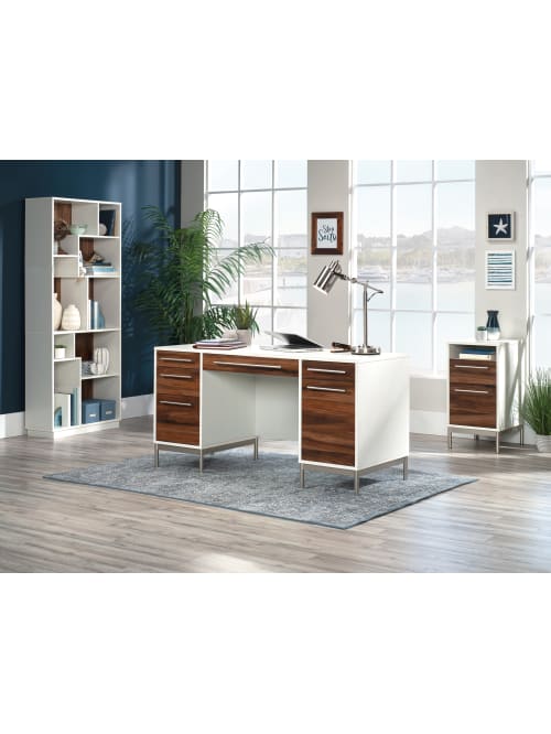 sauder vista key 19 d vertical 2 drawer file cabinet pearl oak blaze acacia item 5529872