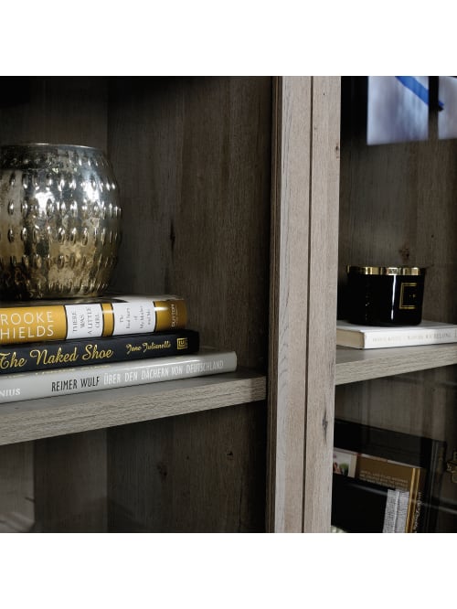 Sauder Manhattan Gate Storage Cabinet Oak Office Depot Still only a close 2nd to manhattan gate. sauder manhattan gate storage cabinet display 6 shelves 72 h x 36 w x 14 1 2 d mystic oak item 5532549