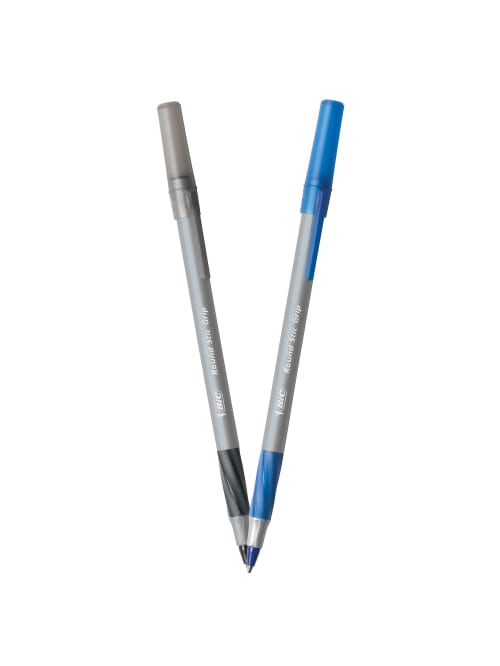 BIC Round Stic Grip Xtra Comfort Ballpoint Pen Black & Blue 36 Count for sale online