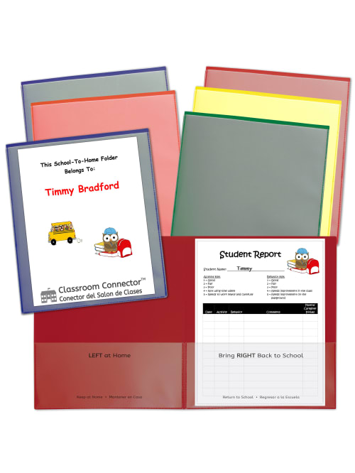 C Line Classroom Connector Folders Letter Size Assorted Colors Pack Of 6 Office Depot