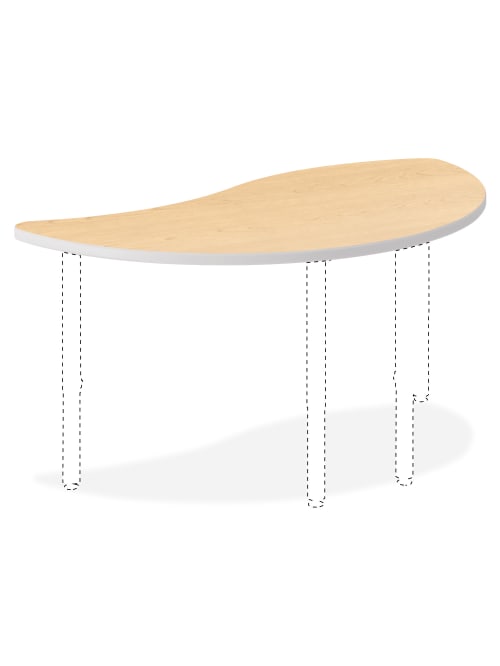 Hon Build Series Wisp Shape Table Top 1 18 H X 54 W X 30 D Maple