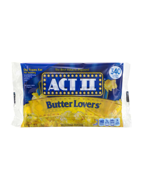 Act Ii Butter Lovers Microwave Popcorn Bags 2 75 Oz Pack Of 36 Bags Office Depot
