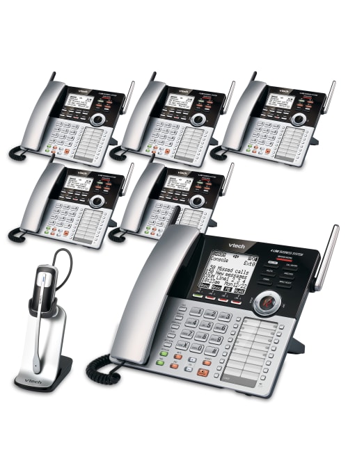 Vtech Cm18445 4 Line Small Business Office Phone System 5 In 1 Bundle Office Depot