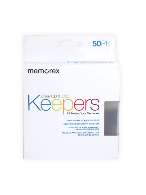 Memorex Cd And Dvd Keepers Clear Pack Of 50 Office Depot