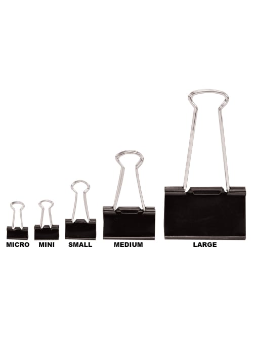 Office Depot Binder Clips Small 34 Wide 38 Capacity Black Pack Of 36 Office Depot