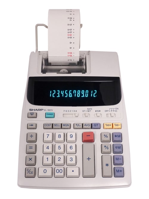 Sharp El 1801v 12 Digit Printing Calculator Office Depot