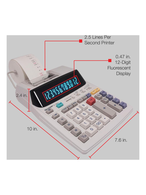 Sharp El 1801v 12 Digit Printing Calculator Office Depot