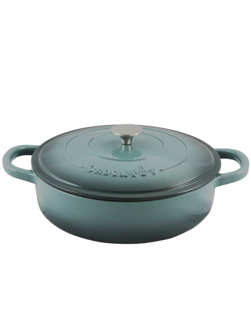 Crock Pot Cast Iron Braiser Pan Slate Office Depot