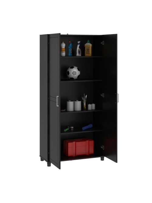 Ameriwood Home Callahan 36 Utility Storage Cabinet Black Office Depot