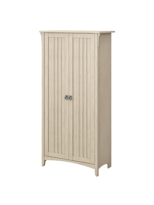Bush Furniture Salinas 63 H Kitchen Pantry Cabinet With Doors Antique White Standard Delivery Office Depot