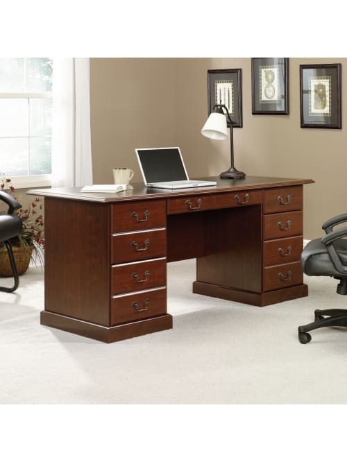 Sauder Heritage Hill 65 Desk Cherry Office Depot