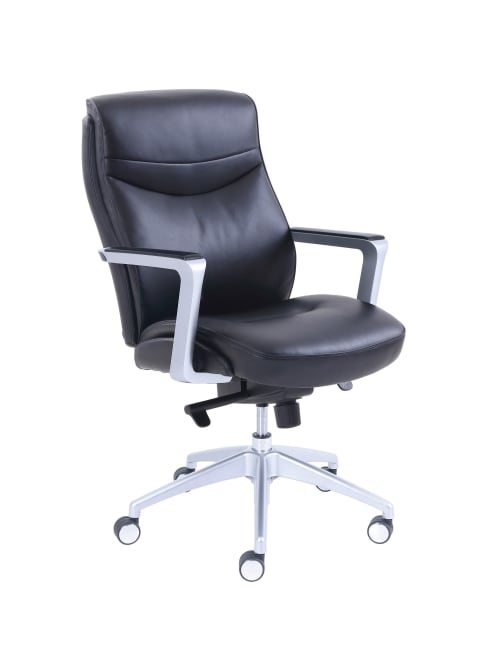 La Z Boy Bonded Leather Manager Chair Black Office Depot