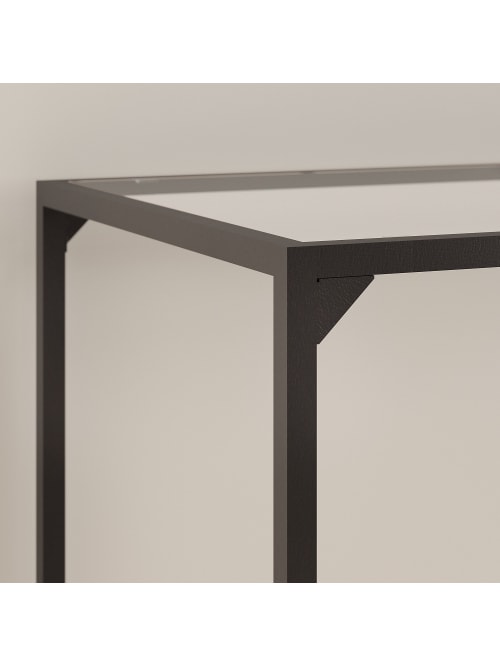 Bush Furniture Anthropology 60 W Glass Top L Shaped Desk With Shelf Rustic Brown Embossed Standard Delivery Office Depot Furthermore, the transparency of glass means designers can go wild with the table stands, creating stunningly fantastic designs that take the average glass coffee table and. bush furniture anthropology 60 w glass top l shaped desk with shelf rustic brown embossed standard delivery item 5779443