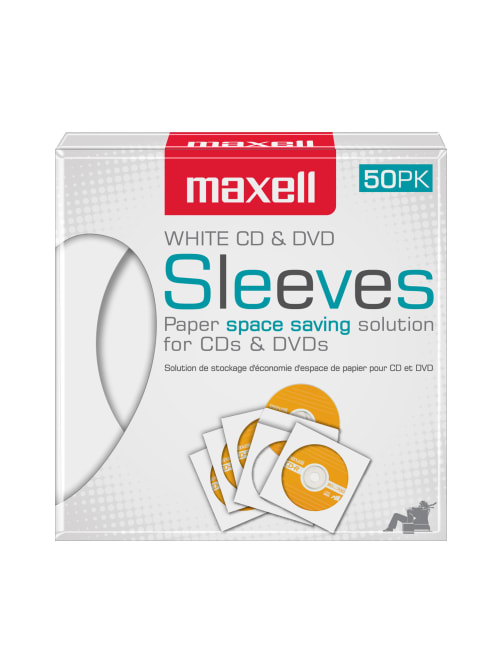 Cddvd Sleeves Clear Window 50pk White Office Depot