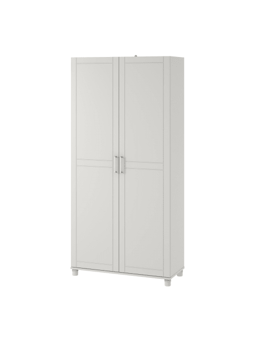 Ameriwood Home Callahan Utility Storage Cabinet 3 Adjustable Shelves 2 Fixed Shelves 74 516 H X 35 1116 W X 15 38 D White Office Depot