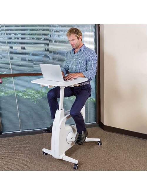 Flexispot V9 Desk Exercise Bike With Notebook Tray White Office Depot