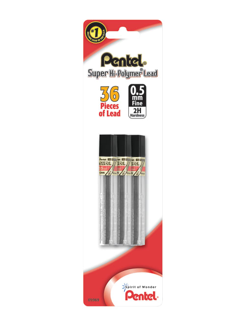 Pentel Super Hi Polymer Fine Line Lead Refills 0 5 Mm 2h Hardness