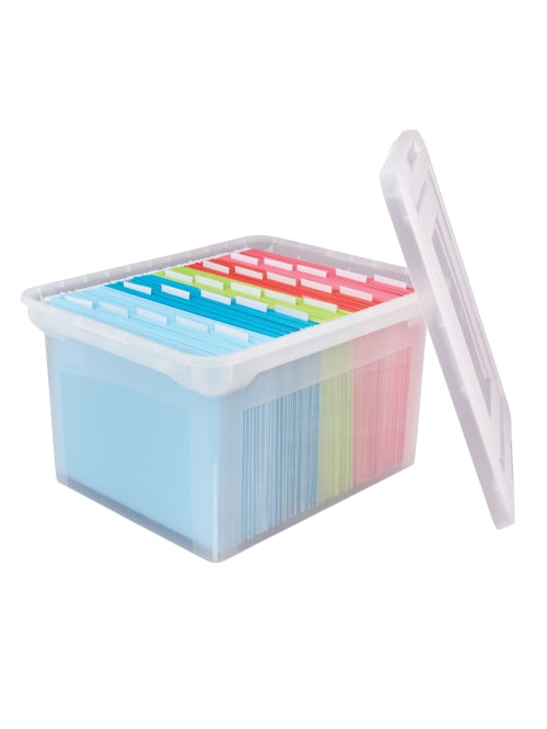 Office Depot Brand File Tote Letterlegal Size 18 X 14 14 X 10 78 Clear Office Depot