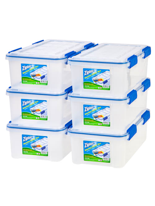 Ziploc Weathertight Storage Box, 60-Quart, 11 1/5H x 17 4/5W x