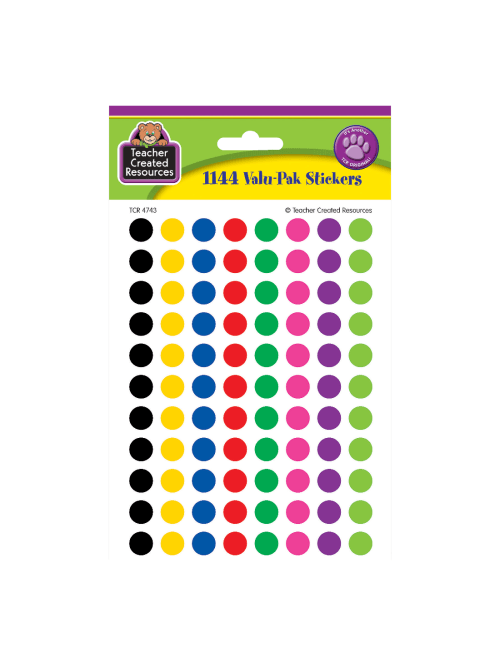 Teacher Created Resources Mini Stickers 38 Colorful Circles Pre K Grade 12 Pack Of 1144 Office Depot