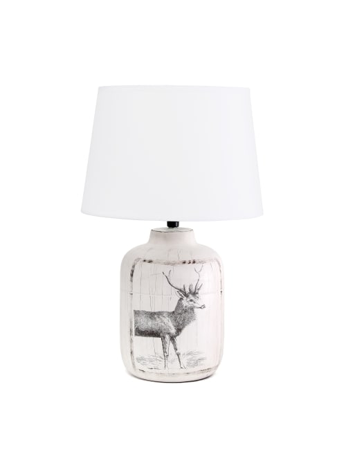 Elegant Designs Ceramic Deer Accent, Deer Table Lamp