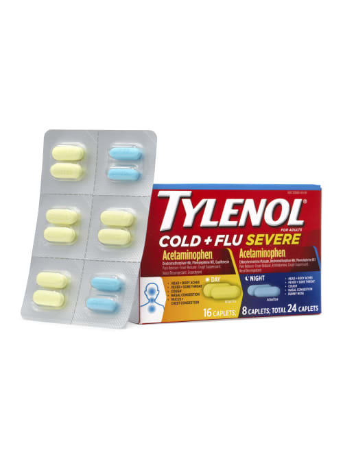 tylenol cold flu severe day night caplets pack of 72 item 5903642