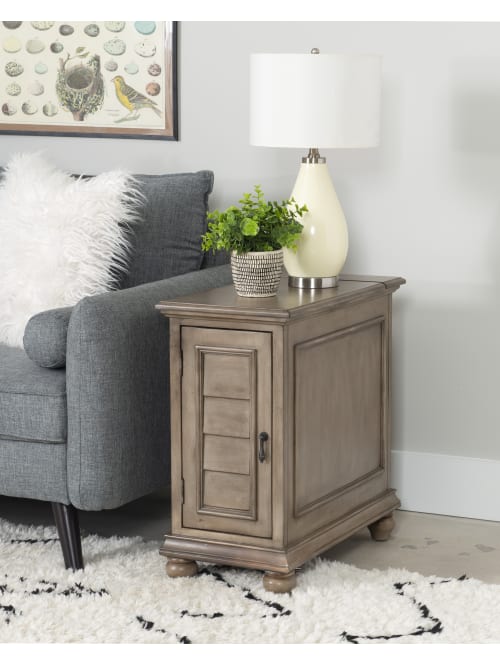 Powell Driscoll Shutter Door Cabinet Gray Office Depot