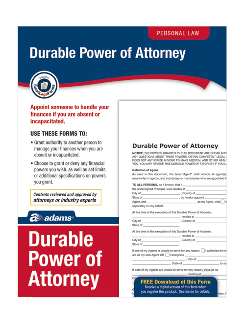 Adams Durable Power Of Attorney Office Depot