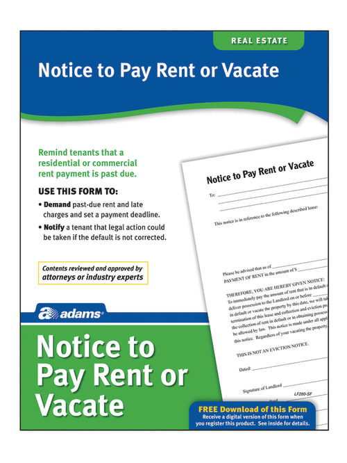 Adams Notice To Pay Rent Or Quit Office Depot