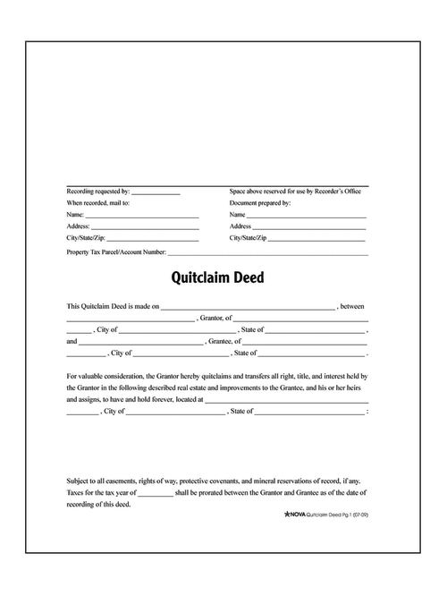 Adams Quitclaim Deed Office Depot