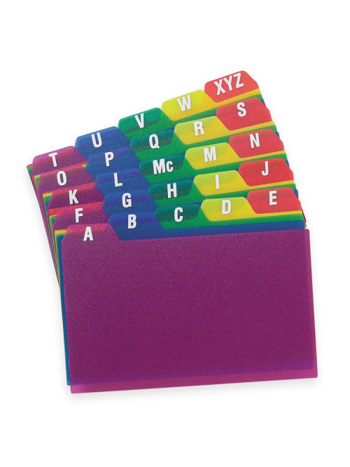 Oxford Poly Card Guides A Z 3 X 5 Assorted Colors Office Depot