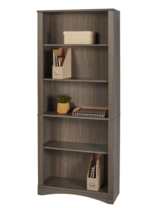 Realspace Pelingo 72 H 5 Shelf Bookcase Gray Office Depot