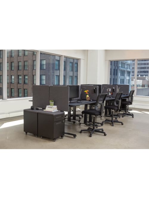 Luxor Reclaim Acoustic Privacy Desk Panels 48 W Pacific Blue Pack Of 2 Office Depot