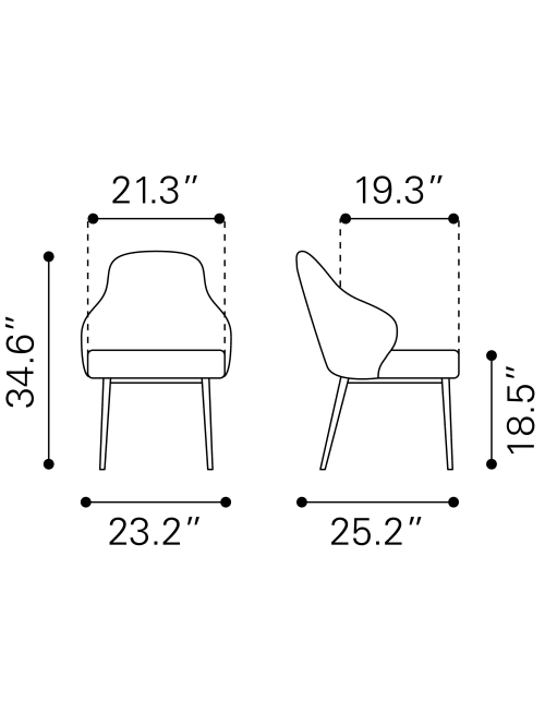 Zuo Modern Savon Dining Chairs Navy 2pk Office Depot