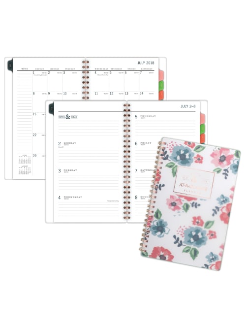 At A Glance Badge Weeklymonthly Academic Planner 4 78 X 8 Floral July 2018 To June 2019 Office Depot