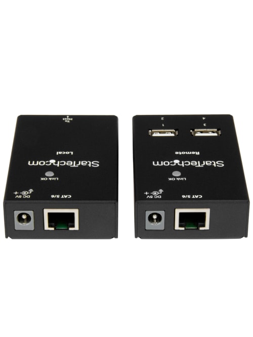 Startech Com 4 Port Usb 2 0 Over Cat5 Or Cat6 Extender Up To 165ft