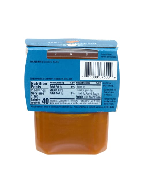 Gerber 2nd Foods Carrots Baby Food 4 Oz 2 Tubs Per Pack Box Of 8 Packs Office Depot