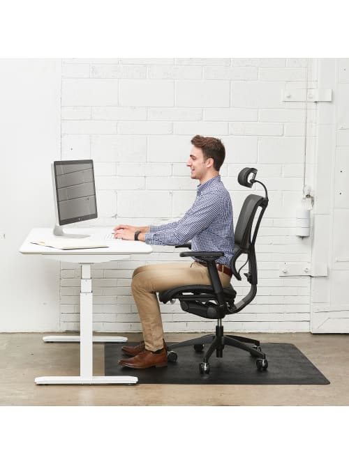 Deflect O Ergonomic Sit Stand Chair Mat For All Pile And Hard Floors 36 W X 48 D Black Office Depot