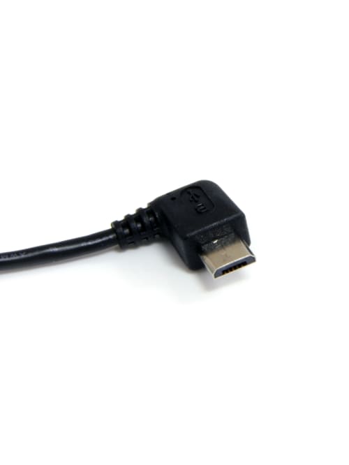 Startech Com 1 Ft Micro Usb Cable A To Right Angle Micro B Type A Male Usb Micro Type B Male Usb 1ft Black Office Depot