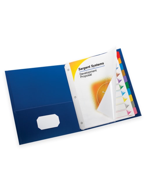 Oxford Extra Wide Twin Pocket Folder With 3 Prong Fasteners Dark Blue 35percent Recycled Pack Of 4 Office Depot