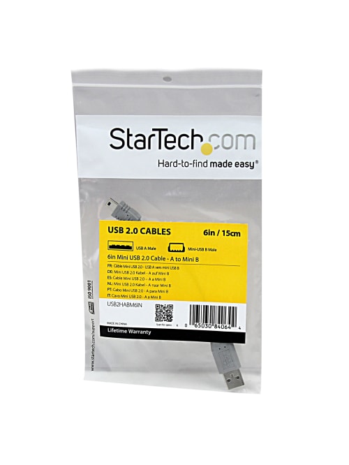 Startech Com 6in Mini Usb 2 0 Cable A To Mini B Type A Male Usb