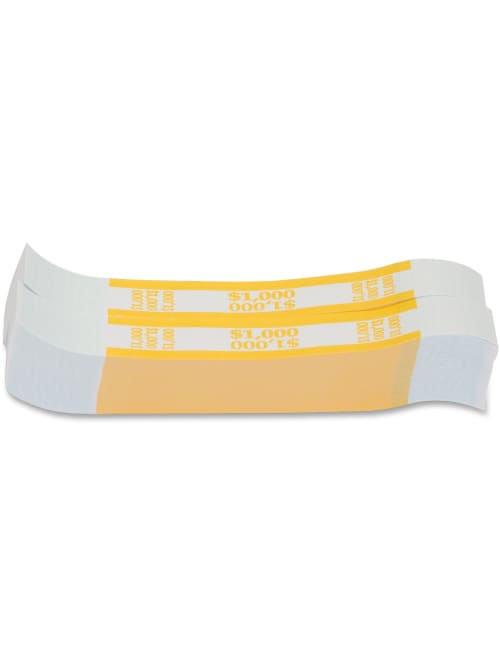 Currency Strap 1000 Dollars 1000pk Yellow Office Depot